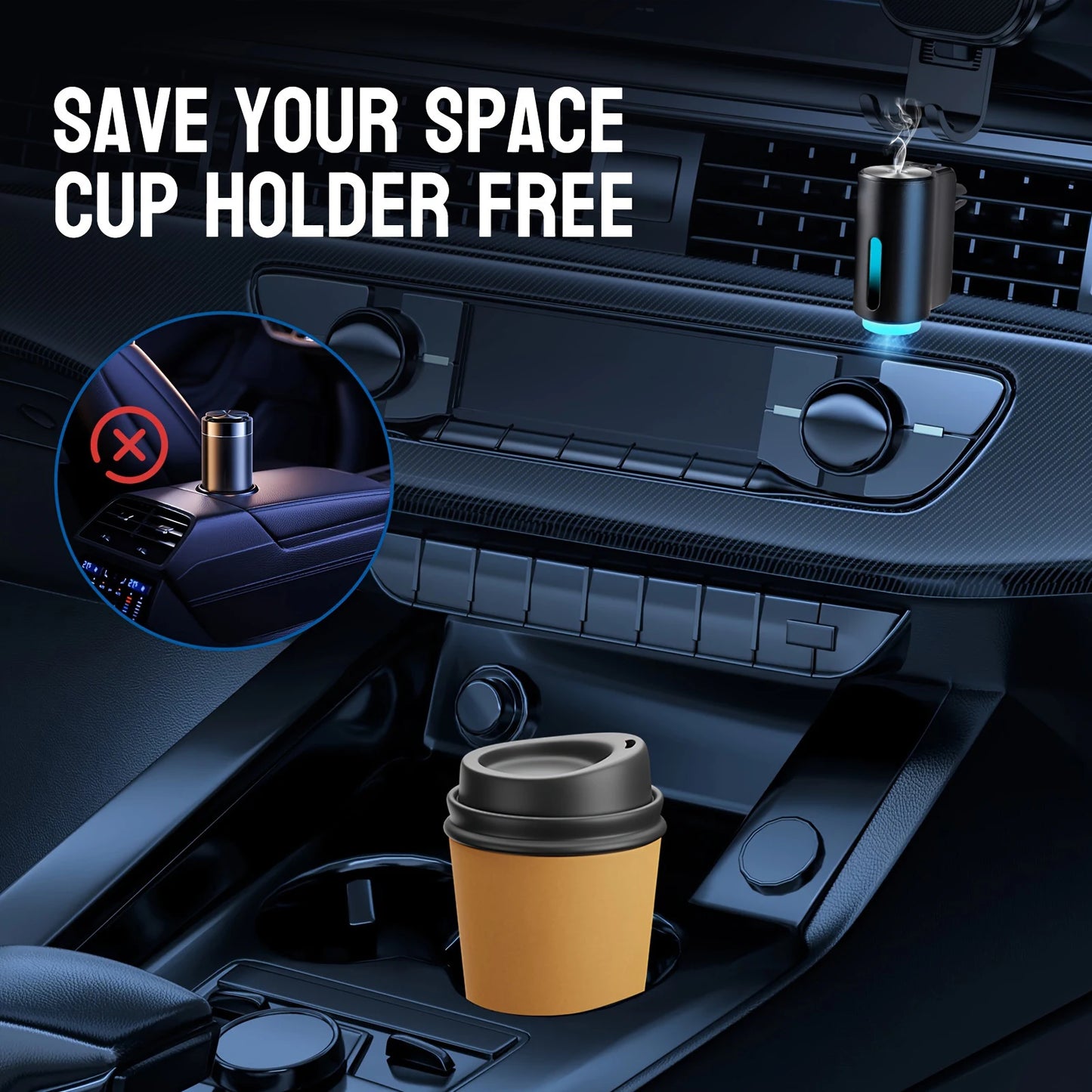 Car Air Purifiers Purifier Humidifier Freshener Essential Diffuser Fragrance Aroma AI Aromatherapy Perfume Oil Ionizer Generator